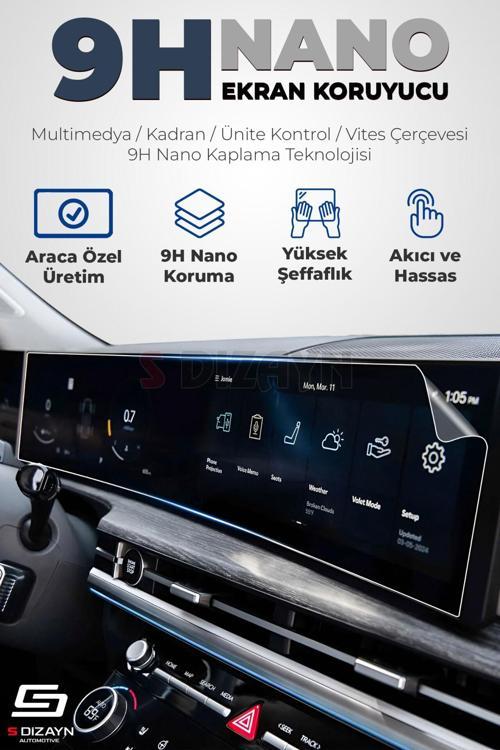 S-Dizayn Honda Civic Executive + 9H Nano Multimedya Ekran Koruyucu 9 İnç Mat 2021-2023 A+ Kalite