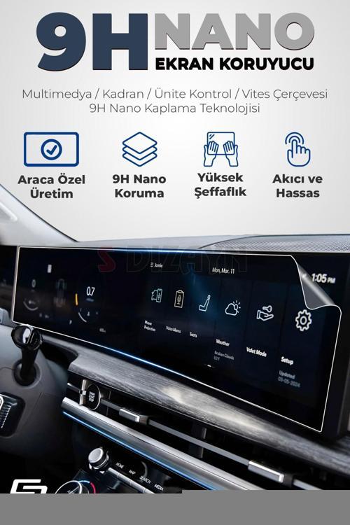 S-Dizayn Volvo XC90 İnscription 9H Nano Multimedya Ekran Koruyucu 8.7 İnç Parlak 2019-2023 A+ Kalite
