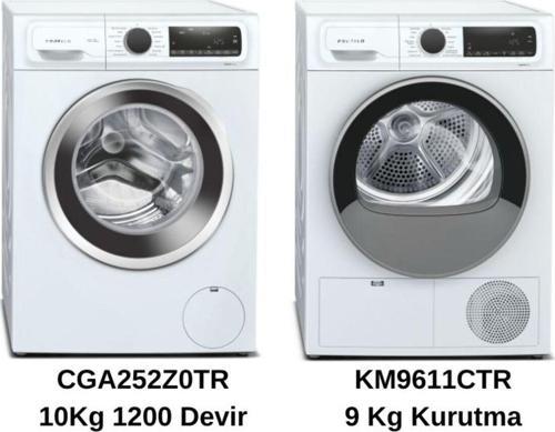 Lüx Set 10 Kg Çamaşır (Cga252Z0Tr) + 9 Kg Kurutma (Km9611Ctr)