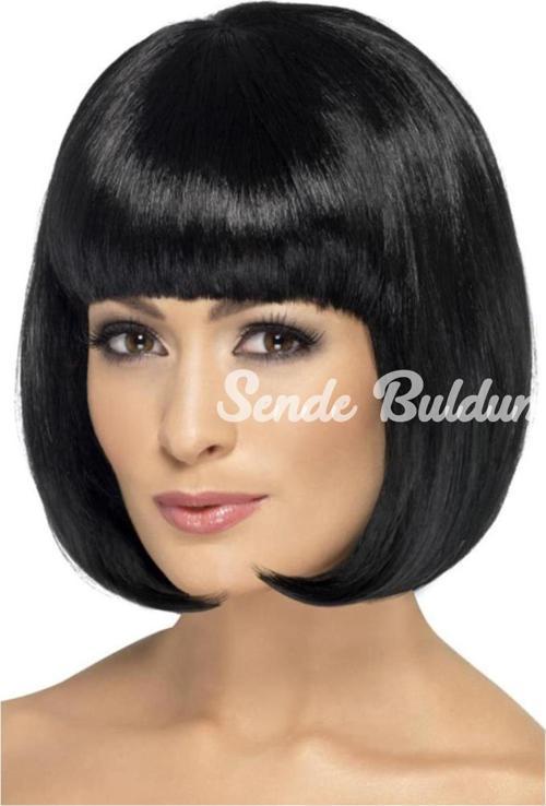 Nessiworld Siyah Renk Parti Peruğu Küt Saç