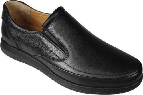 YAZKIŞ Erkek Siyah Cilt Bağcıksız İç Ve Dış Hakiki Deri Comfort Taban