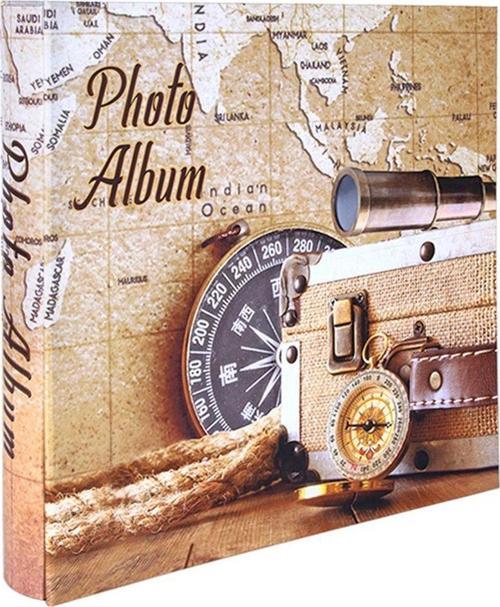 10x15cm 600'lük Harita Desenli Fotoğraf Albümü Büyük Boy