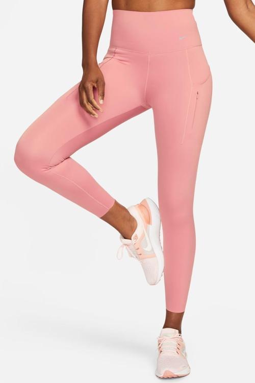 Trainng Go Dri Fit İnfinaLock High Rise 7/8 Leggings 6 Cepli Toparlayıcı Yüksek Belli Reflektörlü Antrenman Taytı Pembe