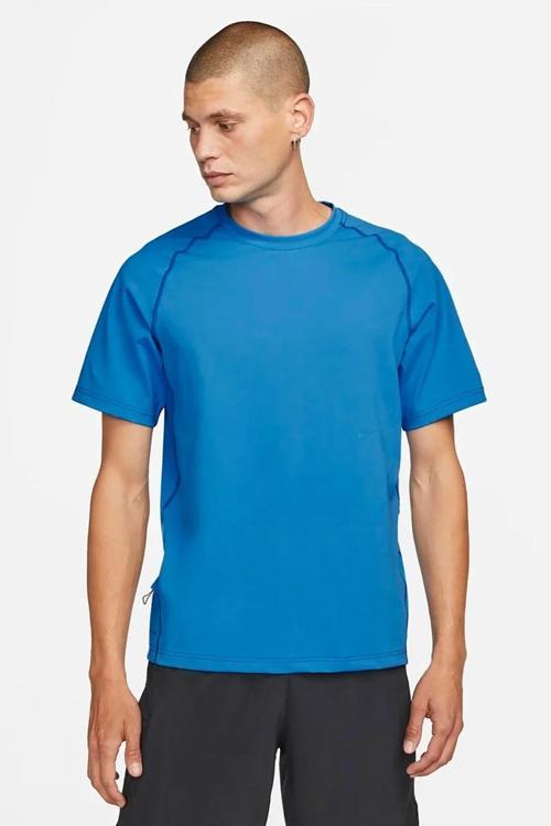 Training Dri Fit ADV Tshirt Blue Bol Kesim Dalgıç Kumaşı Erkek Antreman Tişört Mavi