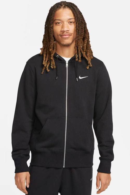 Silver Full Zip Mens Hoodie Kapüşonlu Fermuarlı Siyah Sweatshirt