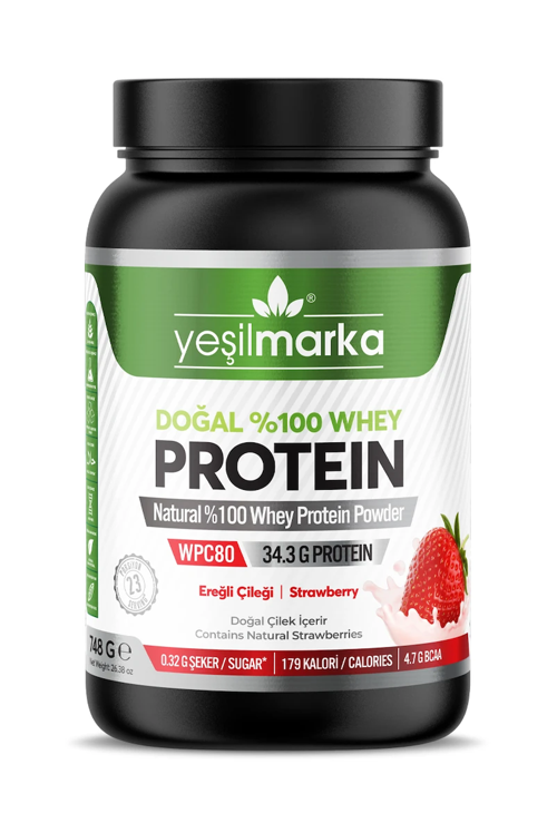 Doğal Whey Protein Tozu - Ereğli Çileği 748 g