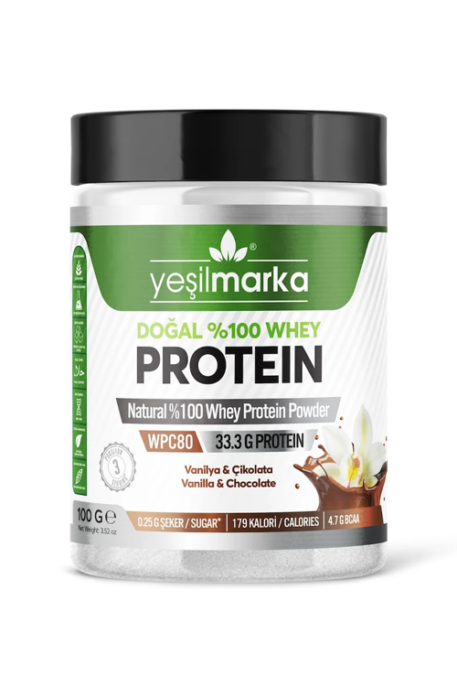 Doğal Whey Protein Tozu - Vanilya / Kakao 100 g
