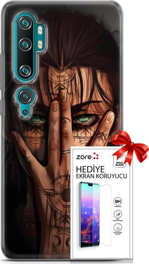 Xiaomi Mi Note 10 Kılıf Orijinal Seri Supers 22 Eren Yeager Kap + Ekran Koruyucu