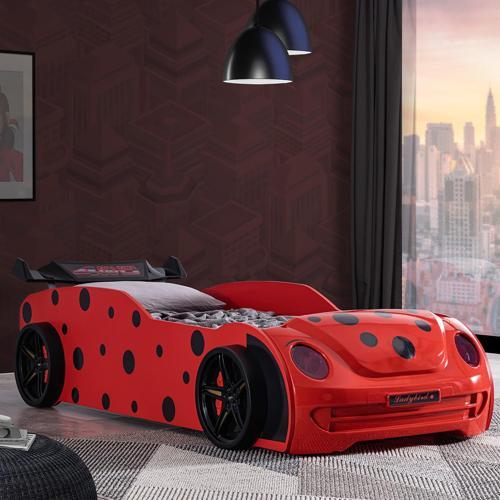 Arabalı Yatak, Ladybird Ledli Arabalı Yatak - Kırmızı