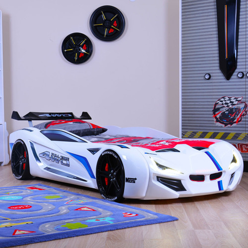 Arabalı Yatak, Mercedes Rüzgarlıklı Arabalı Yatak - Beyaz