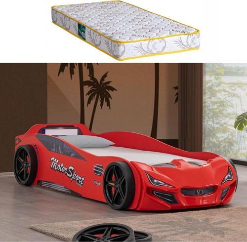 Arabalı Yatak, V-sport Arabalı Yatak - Kırmızı 1 Adet Comfort Yatak