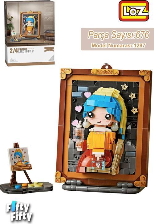 LOZ Creative Serisi Şövale Figürlü Ve Tablo 676 Parça Oyuncak Yapım Seti FFLZ-1287