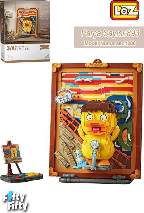 LOZ Creative Serisi Şövale Figürlü Ve Tablo 893 Parça Oyuncak Yapım Seti FFLZ-1288