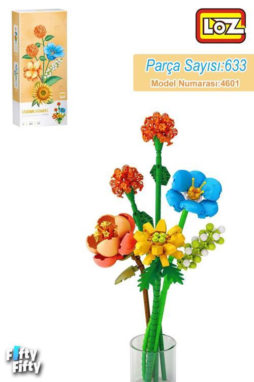 Loz Dekoratif Ve Koleksiyonluk Çiçek Buketi 633 Parça Çiçek Modeli Yapım Seti FFLZ-4601