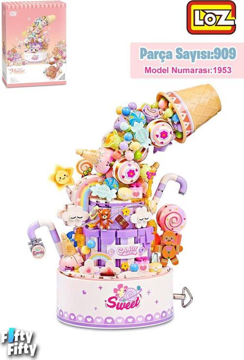 LOZ Ledli Müzik Kutulu Pasta 909 Parça Oyuncak Yapım Seti FFLZ-1953