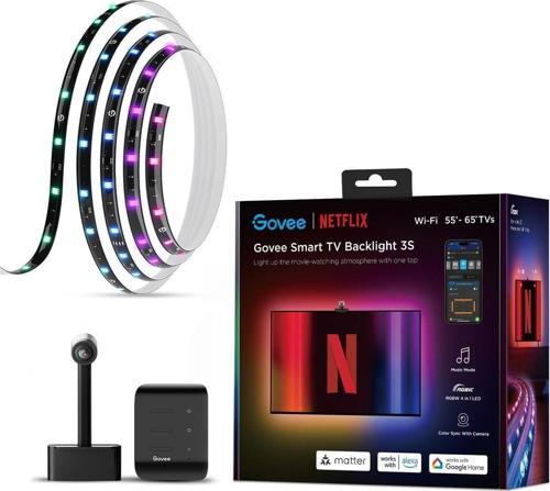 3s Tv Arkası Led Şerit Ambiyans Aydınlatma Tv Renk Senkronizasyonu 55-65 Inc Tv'ler Ile Uyumlu