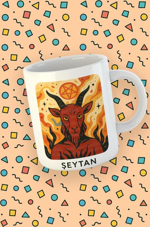 Kartura Koleksiyonu – Tarot Şeytan Kartı Özel Tasarım Kupa Bardak