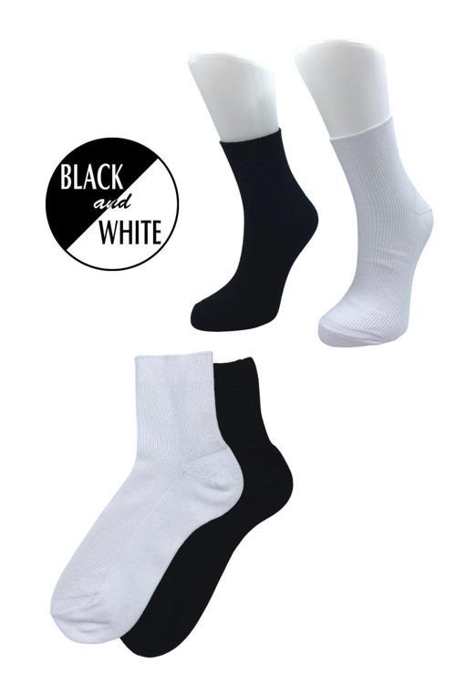 Unisex Çok Renkli Tenis Kolej Pamuklu Çorap 2'li Paket