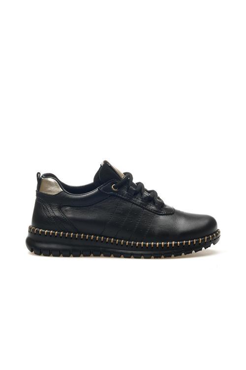 Kadın Hakiki Deri Günlük Sneaker Ayakkabı 25y D25ya-3275 Z Siyah