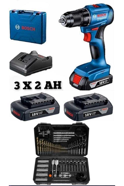 Professional GSB 185-LI 3 x 2.0Ah Üç Akülü Darbeli Matkap - 06019K3100 + Bosch V-Line Matkap &