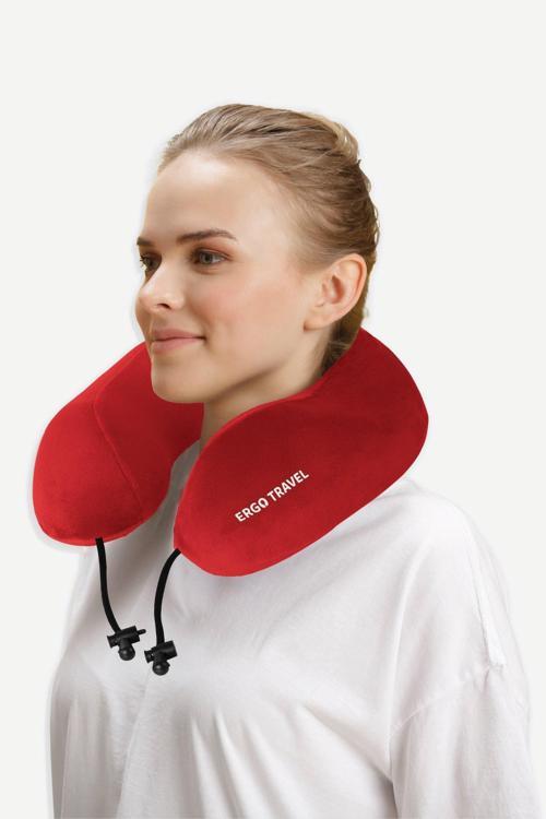 Comfy Ortopedik Seyahat Yastığı Visco Boyun Destekli Seyahat Yastığı - Kırmızı | Ergo Travel