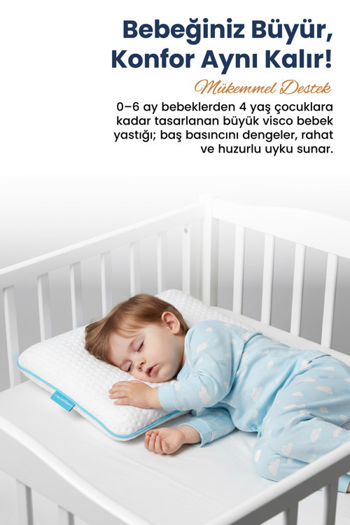 Ortopedik Bebek Yastığı Visco Bebek Yastığı 45 X 30 X 8 Cm
