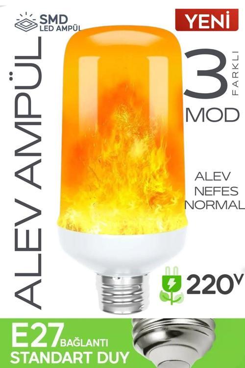 5W Alev Efektli Ampul Lamba Ateş Yanan Ampul E27 Duy Led Işık Şömine Ateş Kamp Lamba
