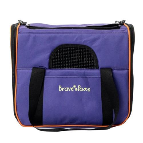 Brave Paws Kare Model Yırtılmaz Plastik Fileli Kedi ve Köpek Taşıma Çantası Mor