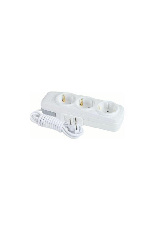 F501X 3'lü Grup Priz - 1 Metre Kablo ile Pratik ve Güvenli Elektrik Kullanımı