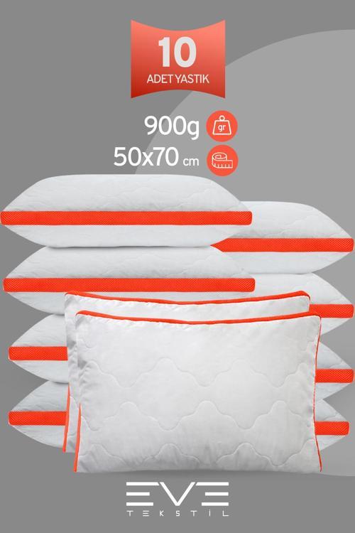 10 Adet Klimax Turuncu Serisi Kılıflı Fermuarlı Klimali Antialerjik Silikon Nano Elyaf Yastık 50x70cm 