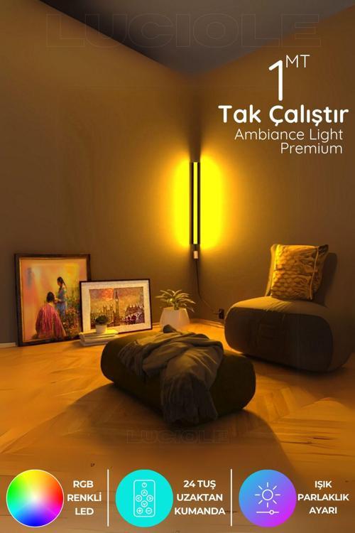 Led Abajur Aplik Gece Lambası Rgb Lambader 16 Renkli Uzaktan Kumandalı Işık 4 Animasyonlu Dipsiz100D