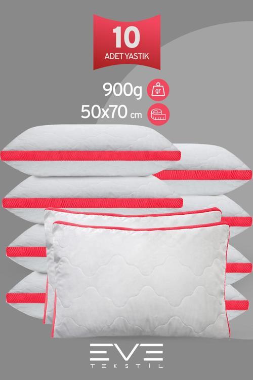 10 Adet Pembe Serisi Kılıflı Fermuarlı Klimali Antialerjik Silikon Nano Elyaf Yastık 50x70cm 