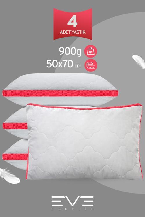 4 Adet Pembe Serisi Kılıflı Fermuarlı Klimali Antialerjik Silikon Nano Elyaf Yastık 50x70cm 
