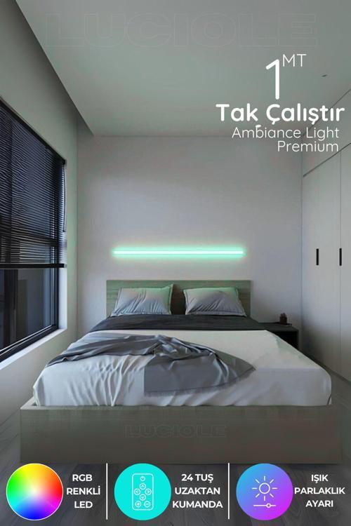 Led Bar Dekoratif Rgb Çok Renkli 4 Animasyonlu Uzaktan Kumandalı Barblue1