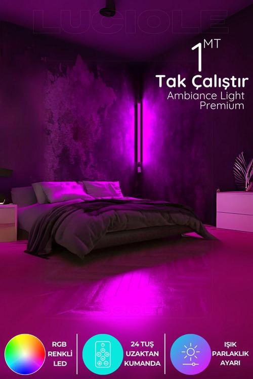 Led Lambader ,Renk Rgb Animasyon Uzaktan Kumandalı Yapışkanlı Dupurple