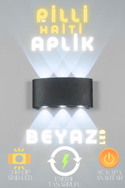 Pilli Siyah Kasa Haiti Aplik Banyo Salon Ayna Üstü Led Aydınlatma