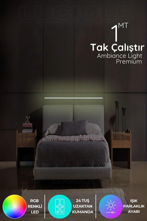 Uzaktan Kumandalı Led Lambader Yatak Ve Tv - Animasyon Rgb Yeşil Duyeşil