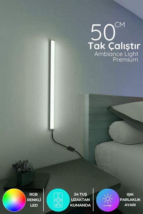 Uzaktan Led Masa Gece Lamba - Yatak Üstü, Tv Yanı ,Oturma Odası - Rgb  50 Cm Miniled3