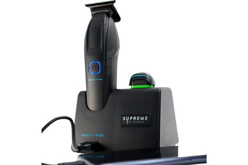 Siyah Recharge Trimmer Tıraş Makinesi – 3 Şarj Yöntemi, RGB LED, Çıkarılabilir Pil
