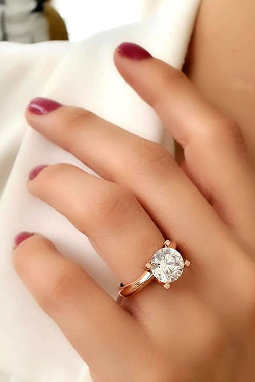 SKY DIAMOND gümüş tek taş yüzük