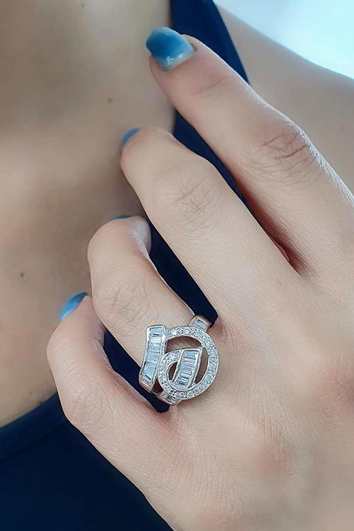 Baget Zirkon Taşlı 925ayar Gümüş Tasarım Yüzük 