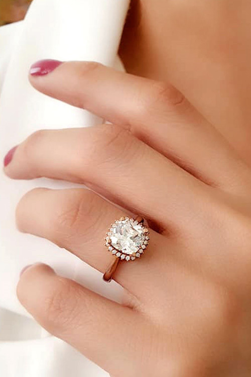 SKY DIAMOND gümüş tek taş yüzük
