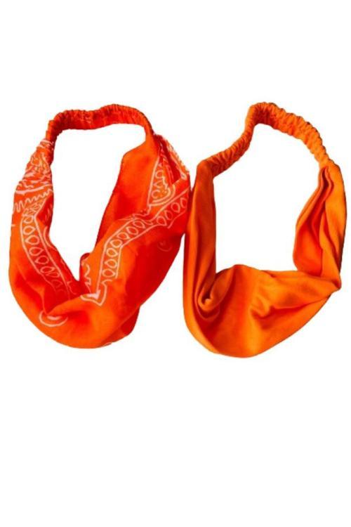 Penye ve Etnik Desenli 2 adet Paraşüt Bandana, Saç Bandı