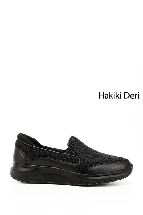 Erkek Siyah Hakiki Deri Comfort Ayakkabı