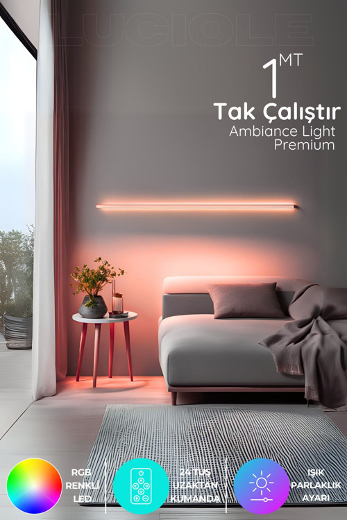 Rgb Tak Çalıştır Kumandalı Led Strip Tube Lambader Elite
