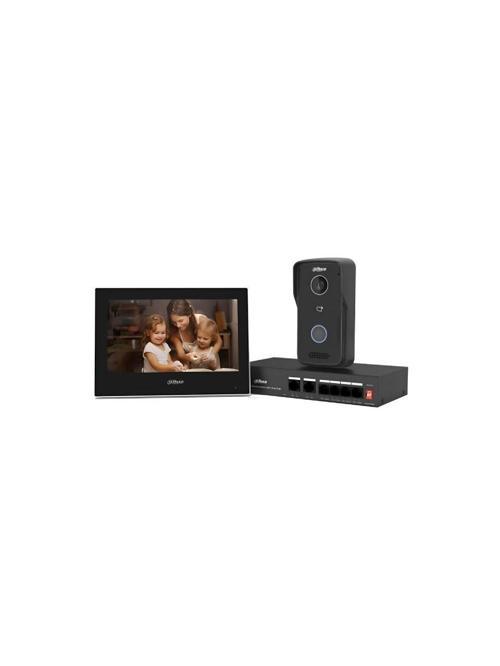 KTP03 7"inç Ekran 2mp IP Villa Kiti İç ve Dış Ünite Cat6 Kablo İle Çalışır