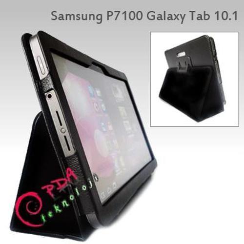 P7100 Galaxy Tab 10.1" Deri Kılıf Siyah