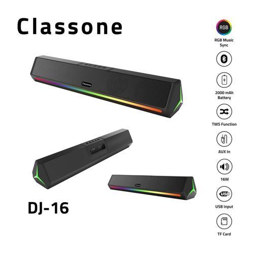 DJ-16 RGB Işıklı Bluetooth Kablosuz Soundbar Hoparlör