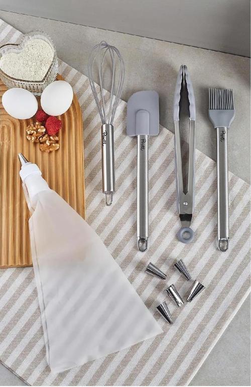 15966 Pasta Seti 10 Parça Cake Grey
