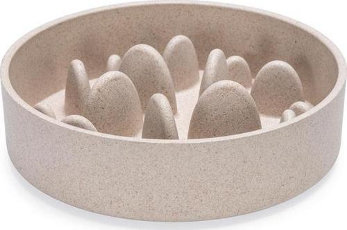 DBL Köpek Yavaş Besleme Mama Kabı, Bambu, Bej, 17cm, 800ml